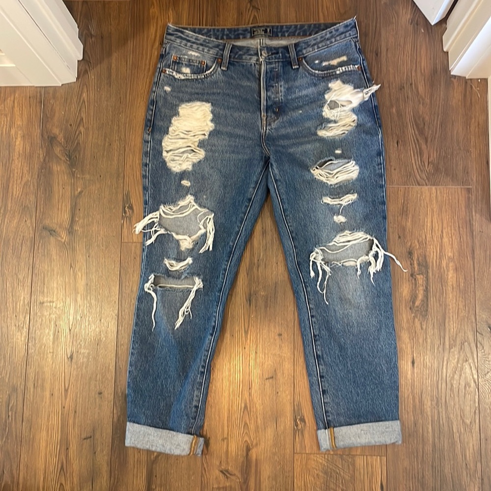 Abercrombie and Fitch ultra Curvy - skinny straight ripped jeans